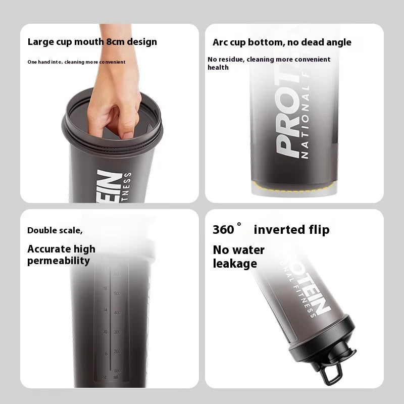 Gianxi Shaking Cup Fitness Sports Water Cup Protein Powder Shaking Cup Milk Shake Brewing Mixing Cup Male Female Cup