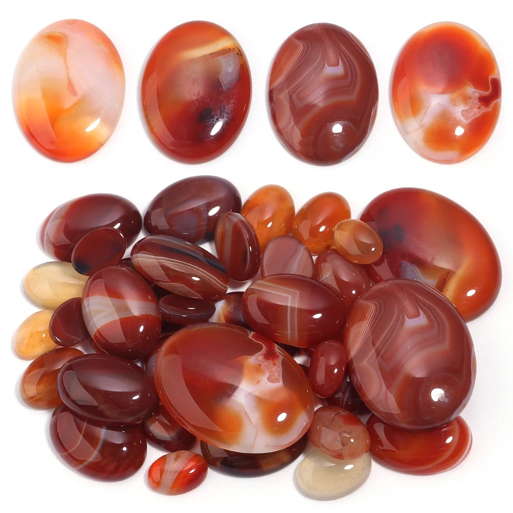 Natural Stone Oval Cabochon Beads