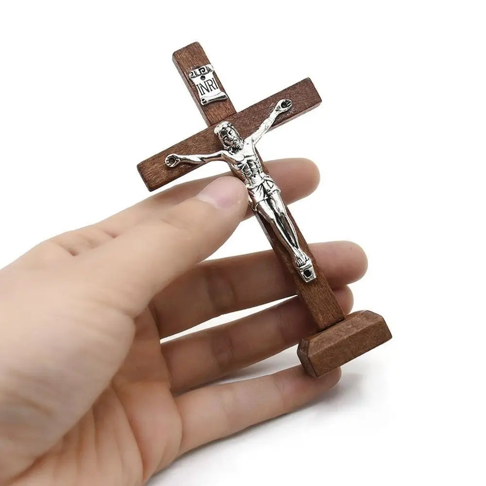 Wooden Jesus Cross Stand