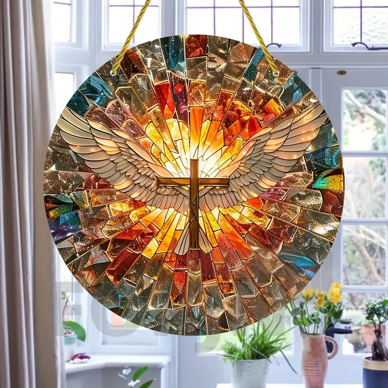 Christian Cross Suncatcher Hanging Decor