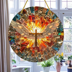 Christian Cross Suncatcher Hanging Decor