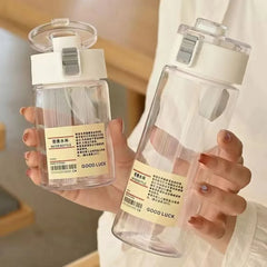 Portable Transparent Kawaii Water Bottle Sports Water Cup Plastic Handy Cup Outdoor Travel Office Essential Water Bottle ]Cup