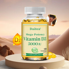 High Potency Vitamin D3 50,000 IU - 120 Vegetarian Capsules - Gluten Free Non-GMO, Nervous System Health, Support Immune