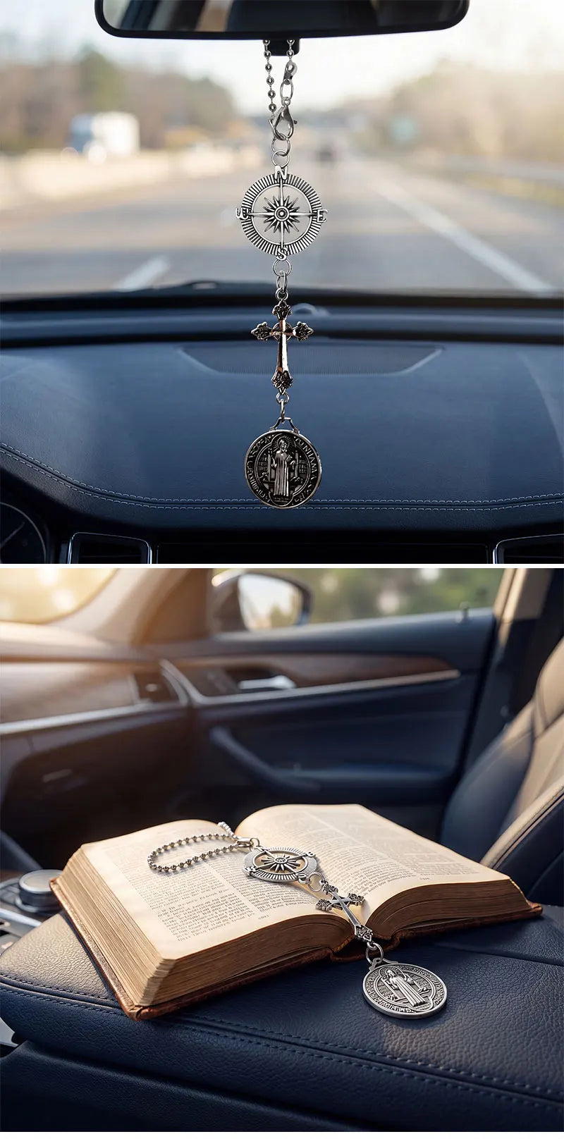 Christian Car Protection Cross Hanging Charm