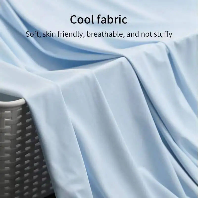 The Memory Foam Hold In Bed Sleeping Body Pillow for Pregnant Women features cool, soft, skin-friendly, breathable ice silk fabric draped on the pillow for smooth comfort—perfect as an orthopedic decorative cushion.