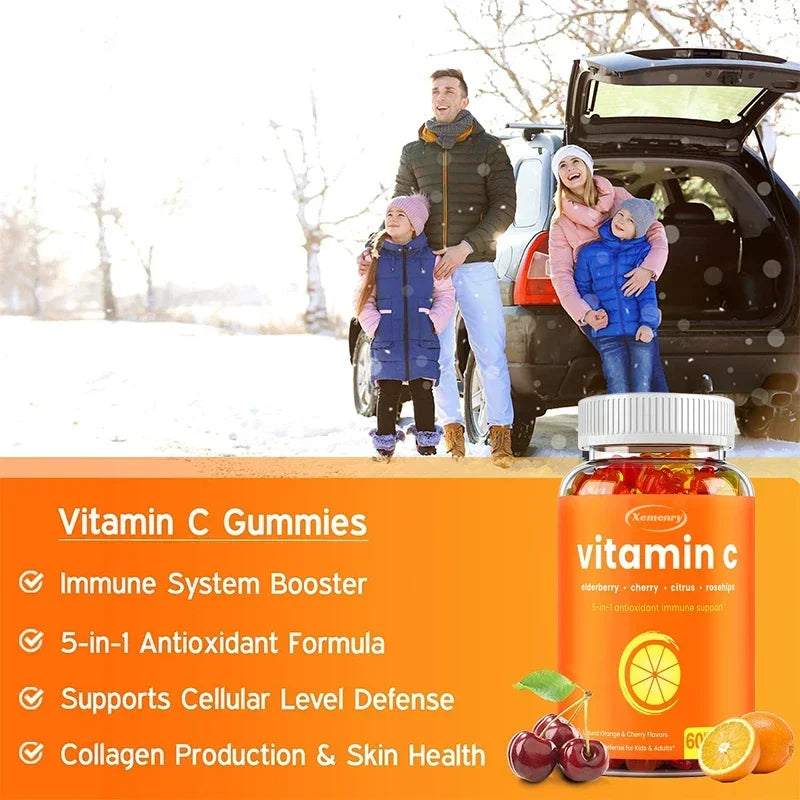 Vitamin C Gummies - Maximizes Absorption, Strengthens The Immune System, and Promotes Collagen Production, Antioxidant