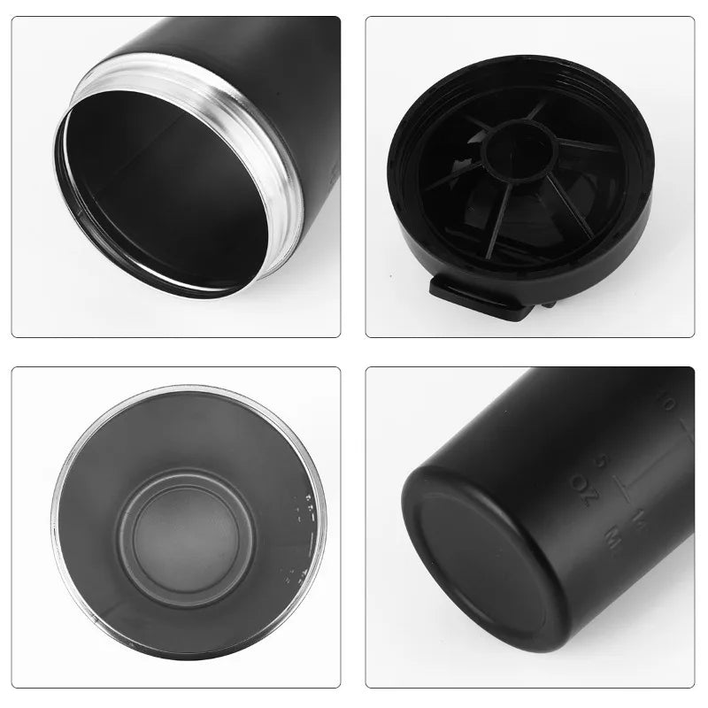 500ML/750ML Stainless Steel Protein Powder Shaker Bottle with Steel Ball and Scale Leak Proof Gym Fitness Sport Whey Shakes Cup
