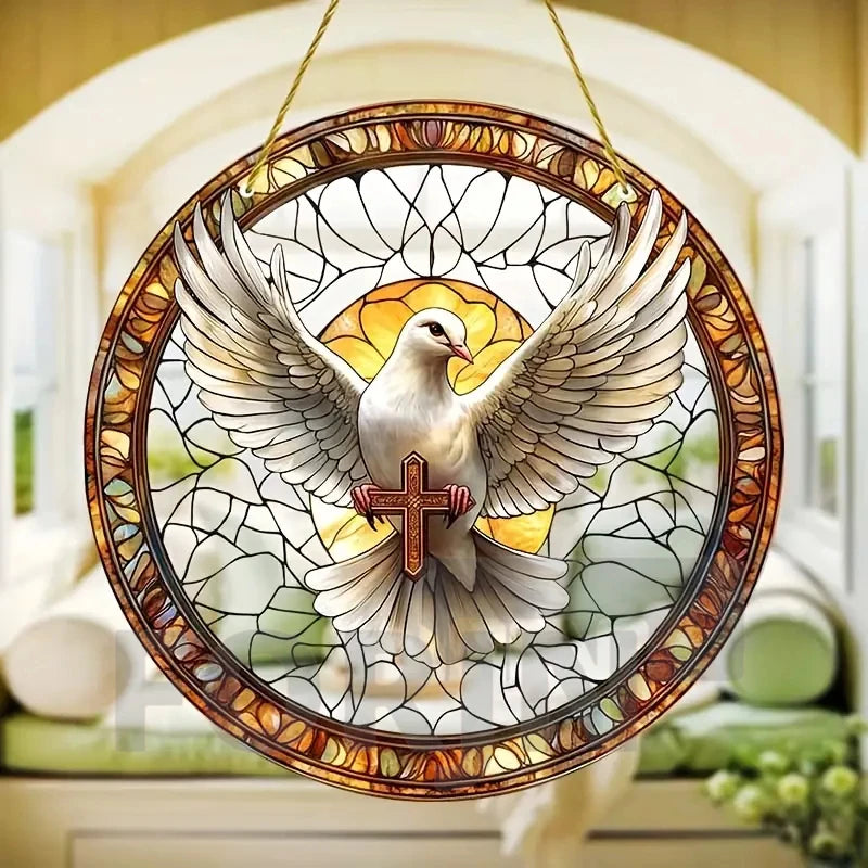 Christian Cross Suncatcher Hanging Decor