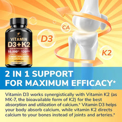 Fulimiks Vitamin D3 K2 Capsules, with Magnesium & Zinc, Support Bone & Dental, Heart, Cardiovascular Health, Immune Defense