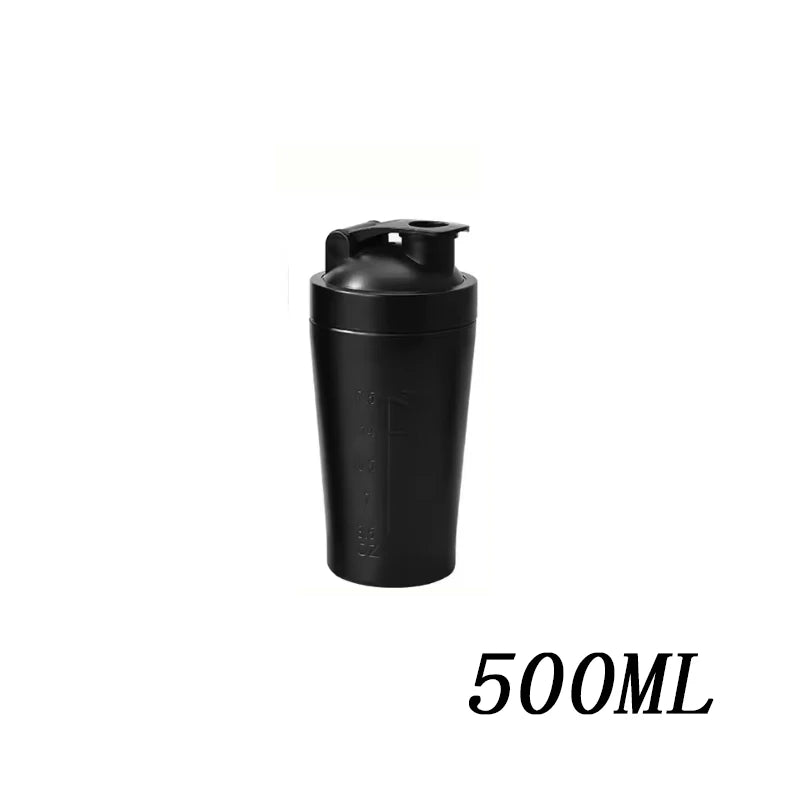 Stainless Steel Protein Powder Shaker Bottle With Steel Ball Leak Proof Gym Fitness Sport Whey Shakes Cup Fitness Sports Mug