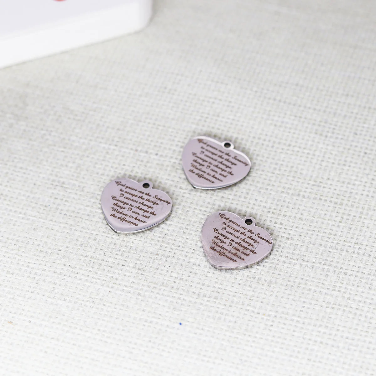 Serenity Prayer Heart Charm Set