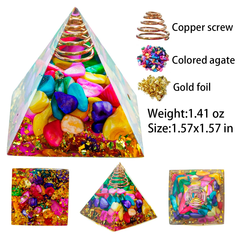 Crystal Energy Pyramid Chakra Decor