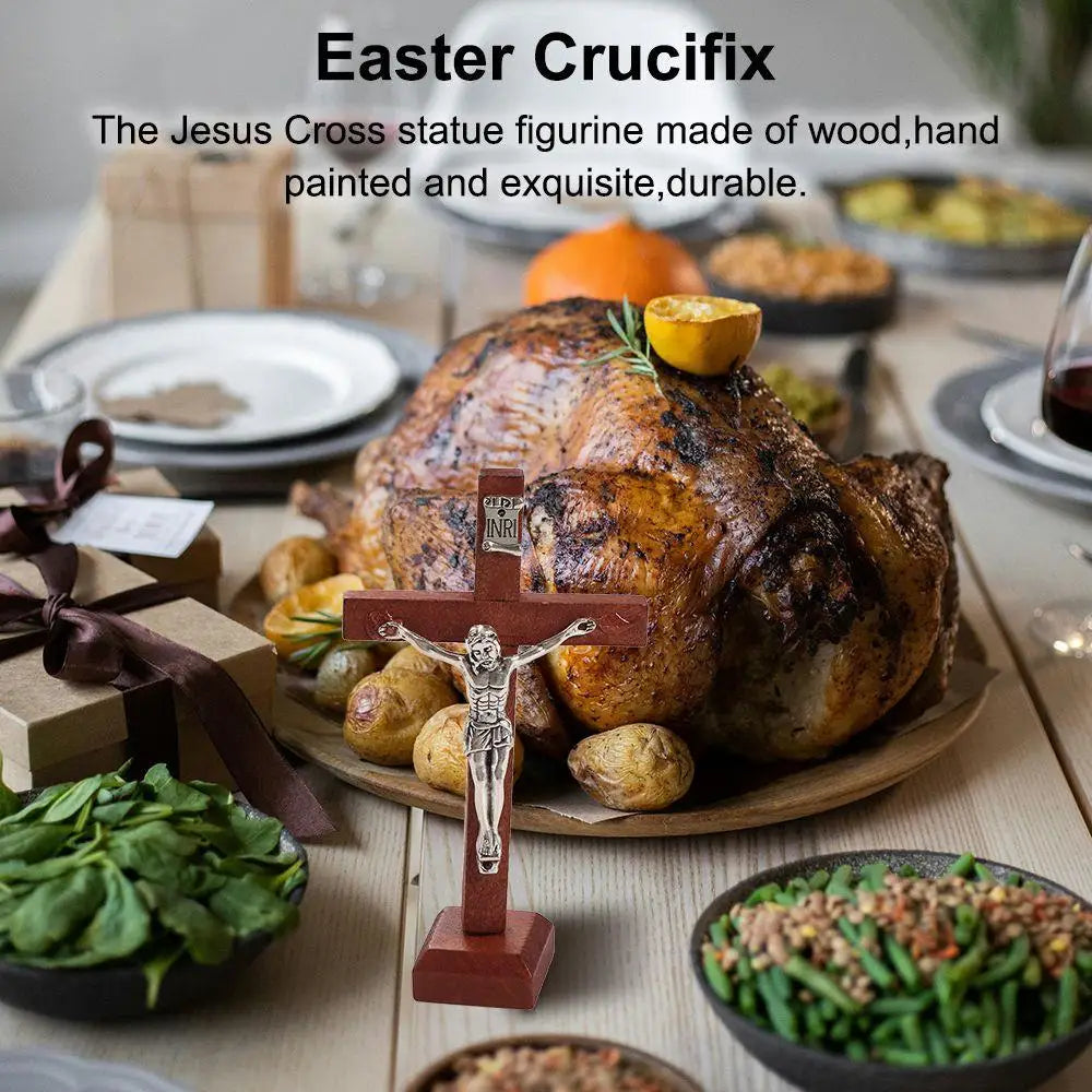 Wooden Jesus Cross Stand