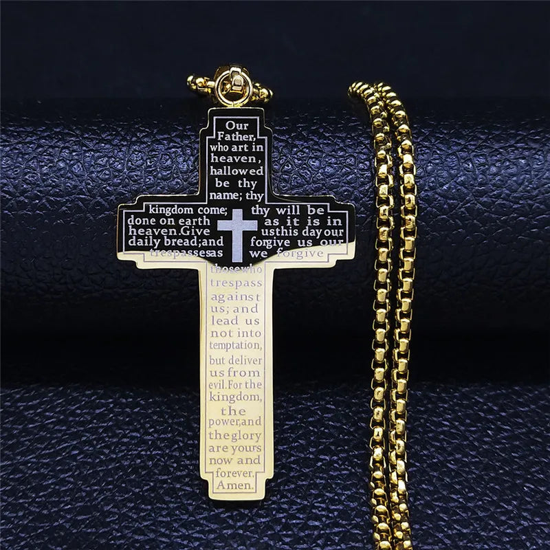Christian Bible Cross Pendant Necklace