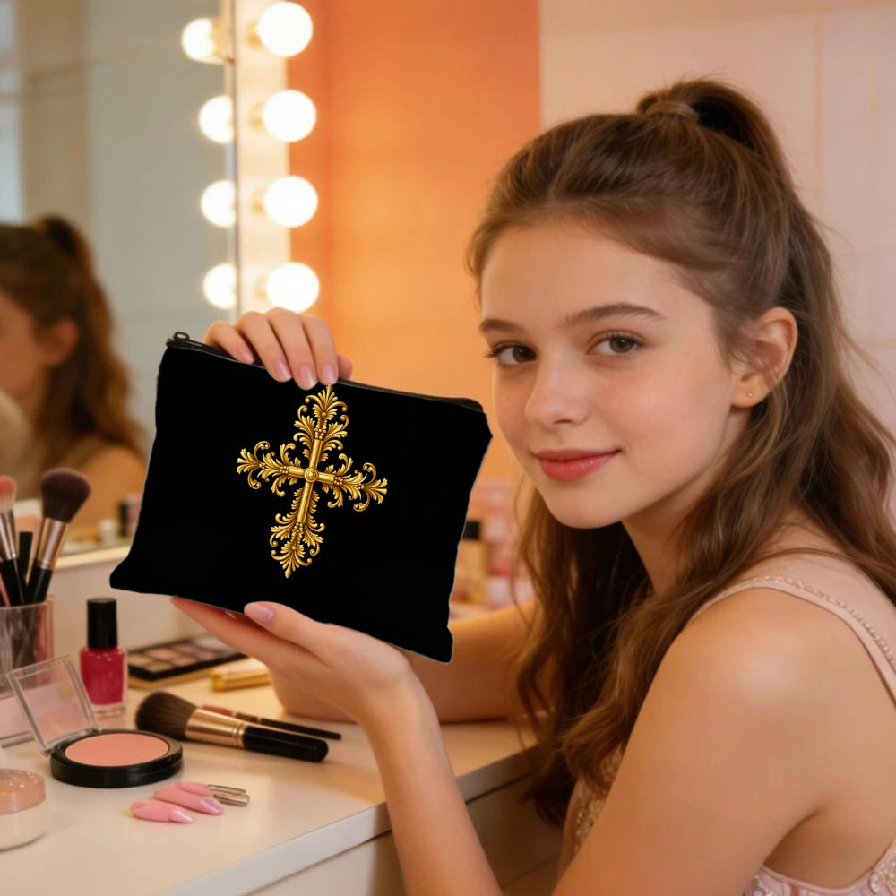 Golden Cross Cosmetic Travel Makeup Bag