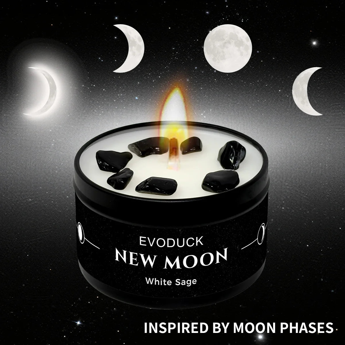 New Moon Crystal Energy Scented Candle