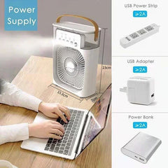 3-in-1 Portable Mini Air Cooler with LED Night Light and Humidifier