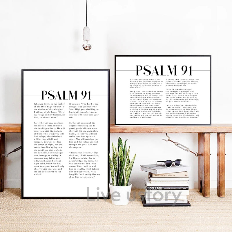Psalm 91 Bible Verse Canvas Wall Art