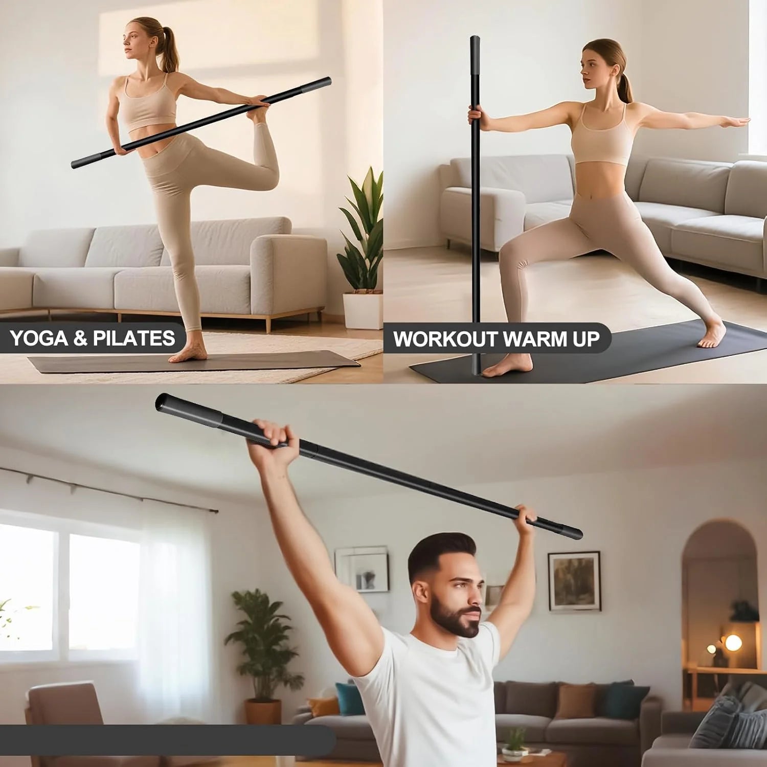 Adjustable Yoga Mobility Stretch Stick