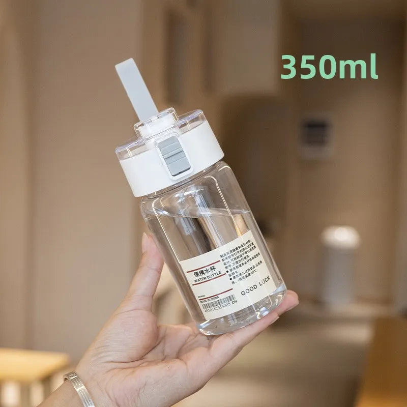 Portable Transparent Kawaii Water Bottle Sports Water Cup Plastic Handy Cup Outdoor Travel Office Essential Water Bottle ]Cup