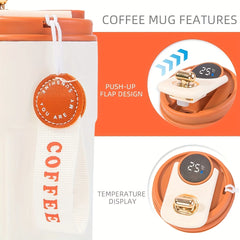 450ML Stainless Steel Thermo Water Bottle LED Temperature Display Coffee Cup Keep Cold and Heat Thermal Mug Travel Vacuum Flask