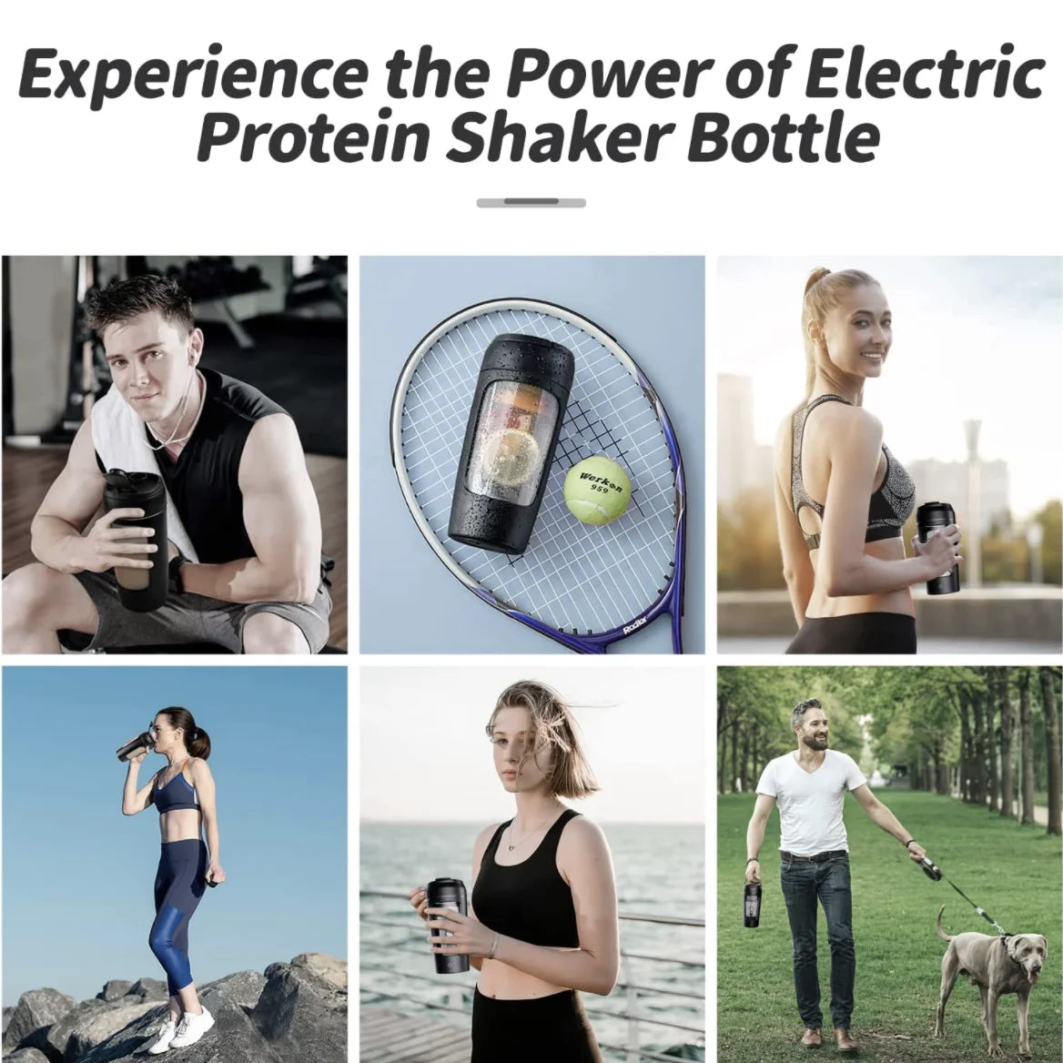 650ml USB Rechargeable Electric Protein Shaker Bottle