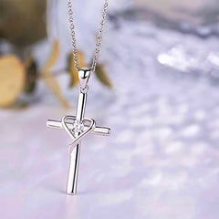Zircon Cross Pendant Necklace Women