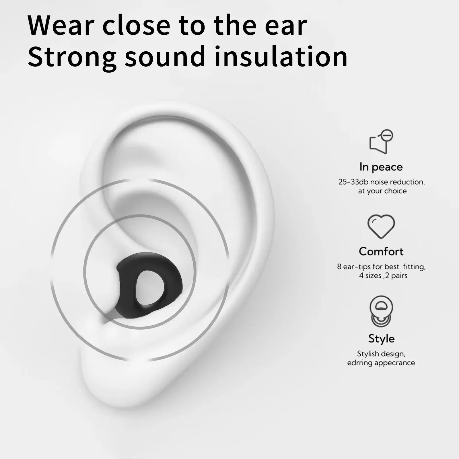 Reusable Silicone Noise Reducing Sleep Earplugs