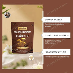 Docteat Mushroom Coffee Powder with Cordyceps, Lion's Mane, Reishi, Shiitake & Turkey Tail for Focus, Energy & Wellness, 180g