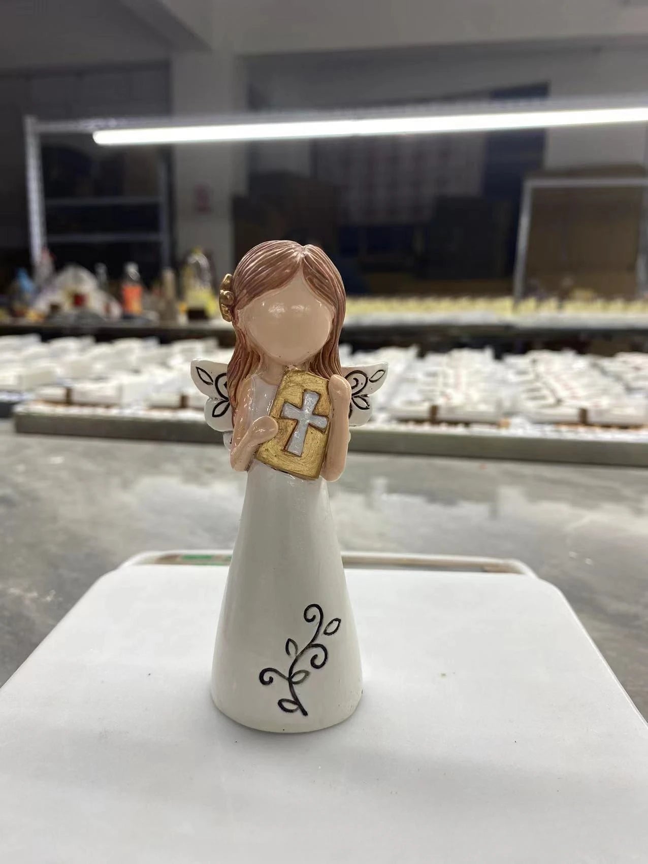 Resin Praying Angel Bible Statue