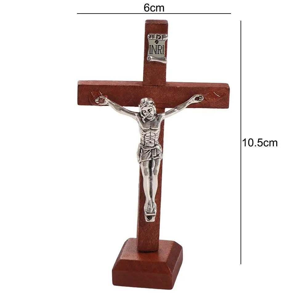 Wooden Jesus Cross Stand