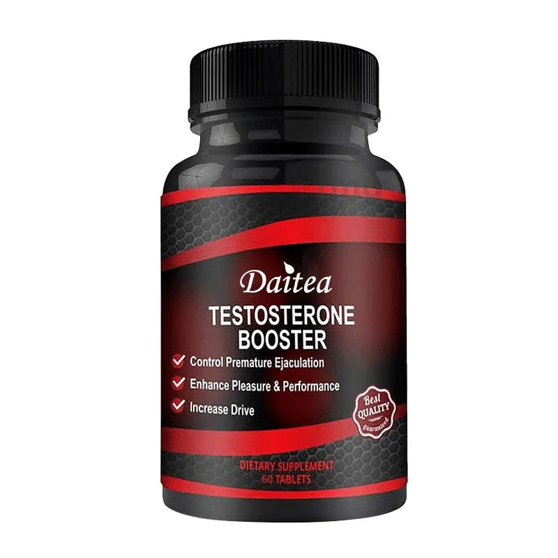 A black and red bottle labeled Muscle Builder Capsules supports muscle mass increase, anabolic activity, and muscle development. This dietary supplement offers 60 unisex capsules with potent Ashwagandha Extract.