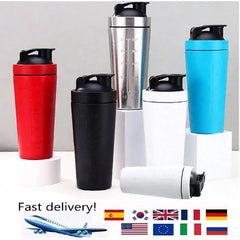 Stainless Steel Protein Powder Shaker Bottle With Steel Ball Leak Proof Gym Fitness Sport Whey Shakes Cup Fitness Sports Mug