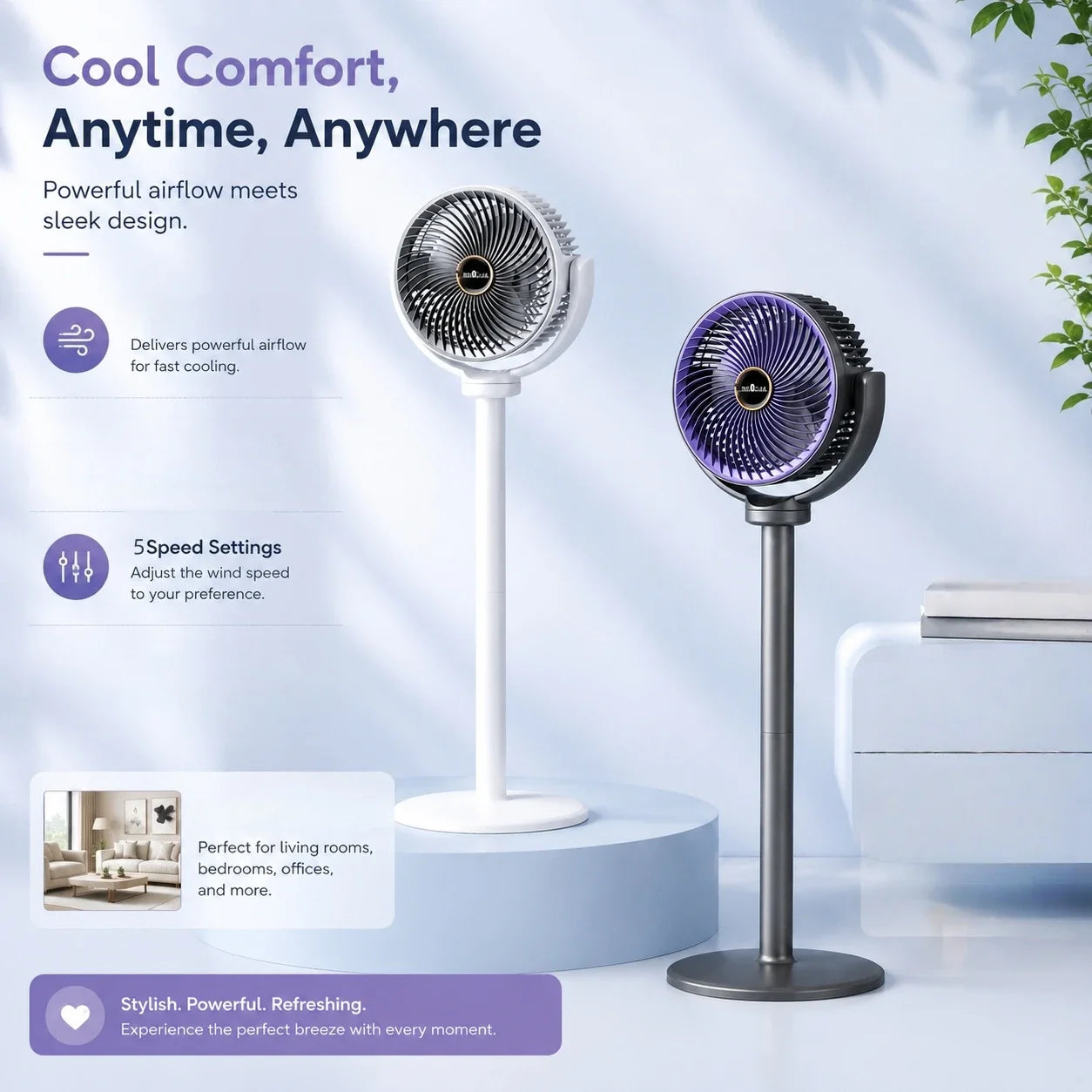 3-in-1 Portable Air Circulator Fan