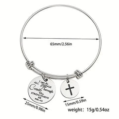 Christian Cross Scripture Charm Bracelet