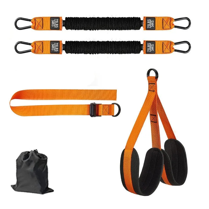 Pull Up Assistance Bands Set: resistance straps for pull-up assist, chin-up workouts, and body stretching; includes adjustable straps, padded handles, and a carrying bag—ideal for men and women’s hanging training.
