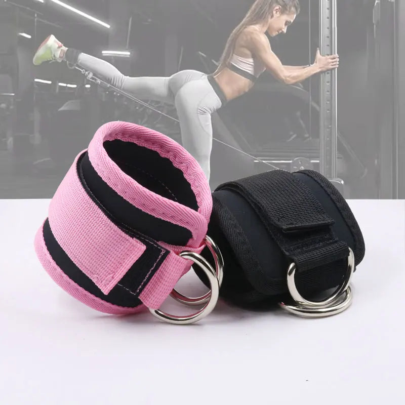 Adjustable Double D-Ring Gym Ankle Straps