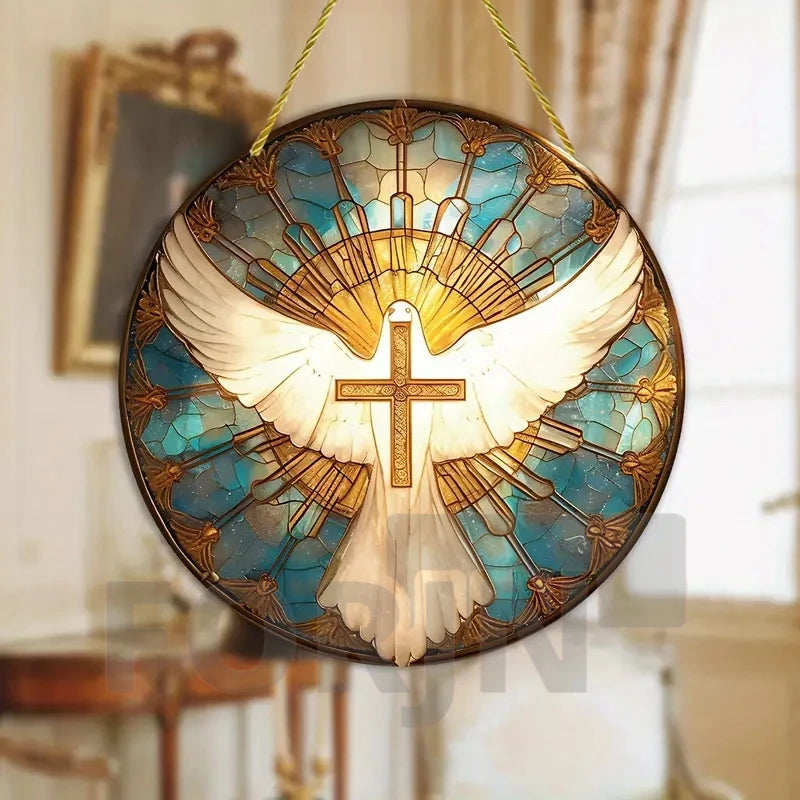 Christian Cross Suncatcher Hanging Decor