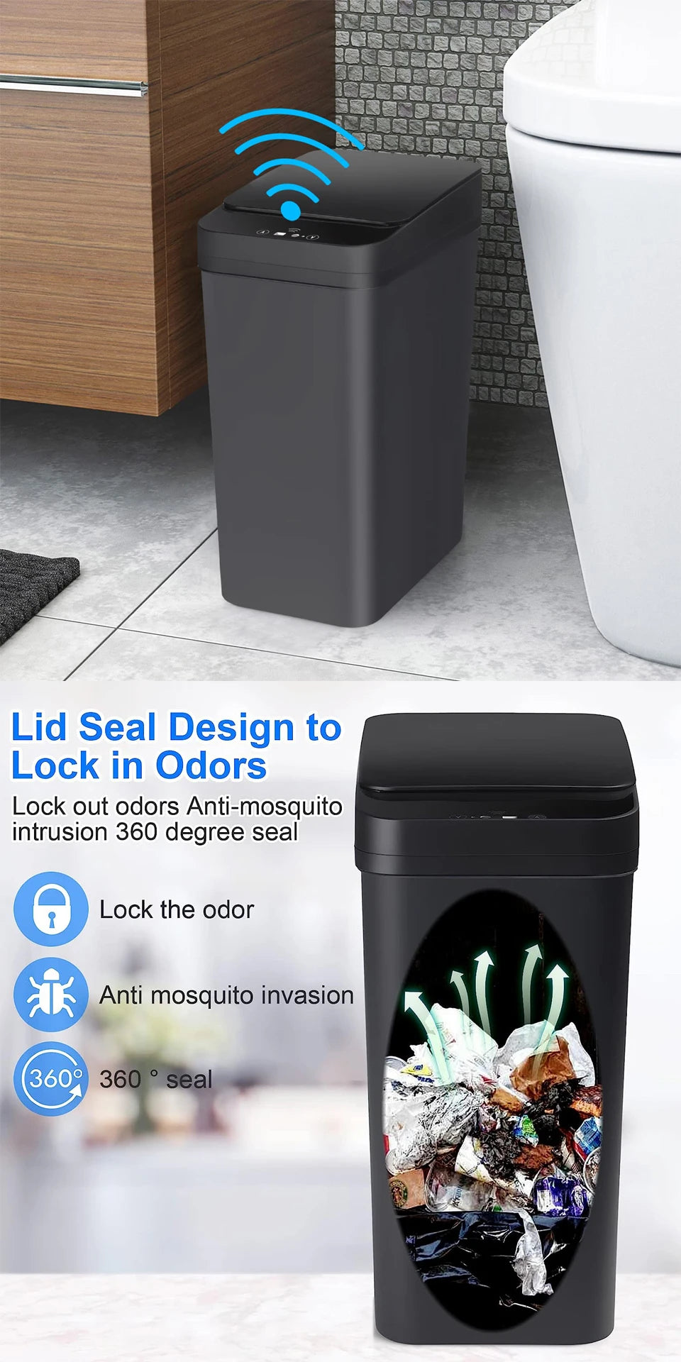 12L Touchless Motion Sensor Trash Can