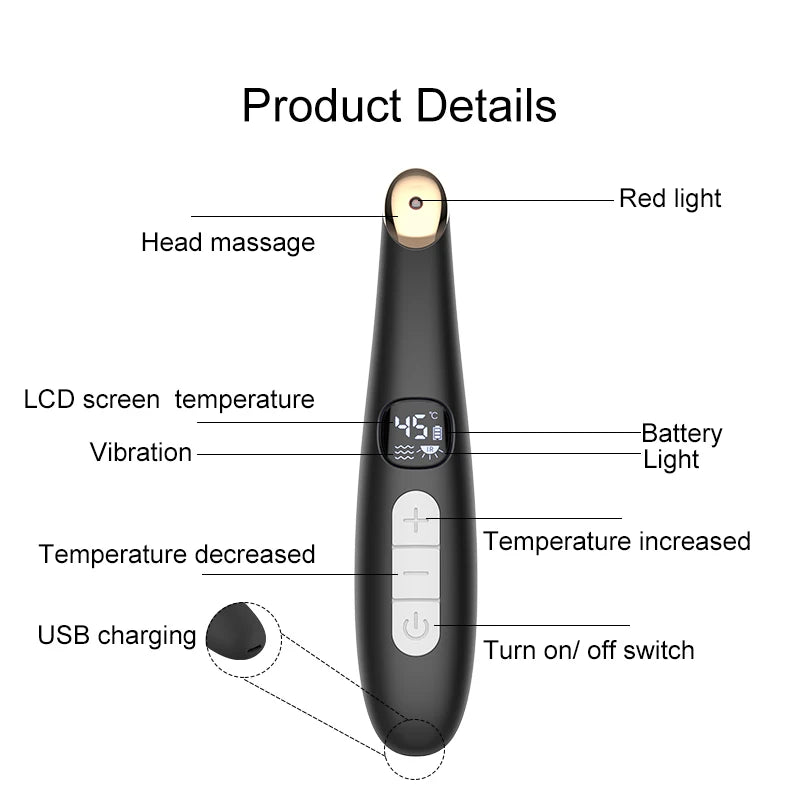 LED Eye Massager Wand for Dark Circles & Puffiness