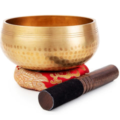 Handcrafted Brass Meditation Singing Bowl Set