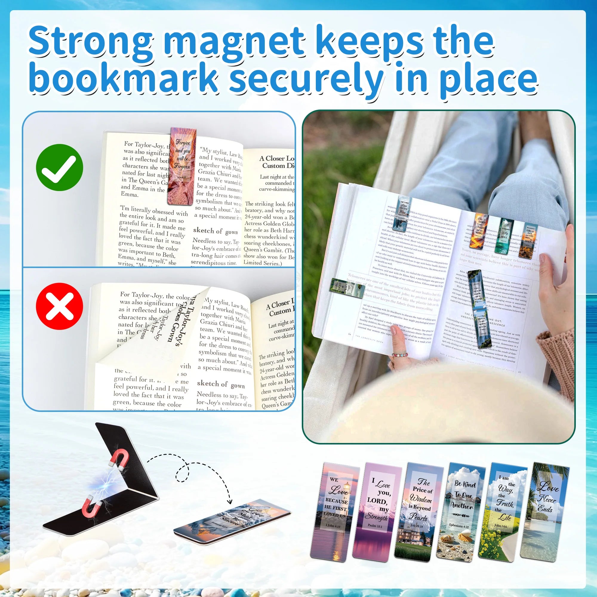 Christian Magnetic Bible Bookmarks Set