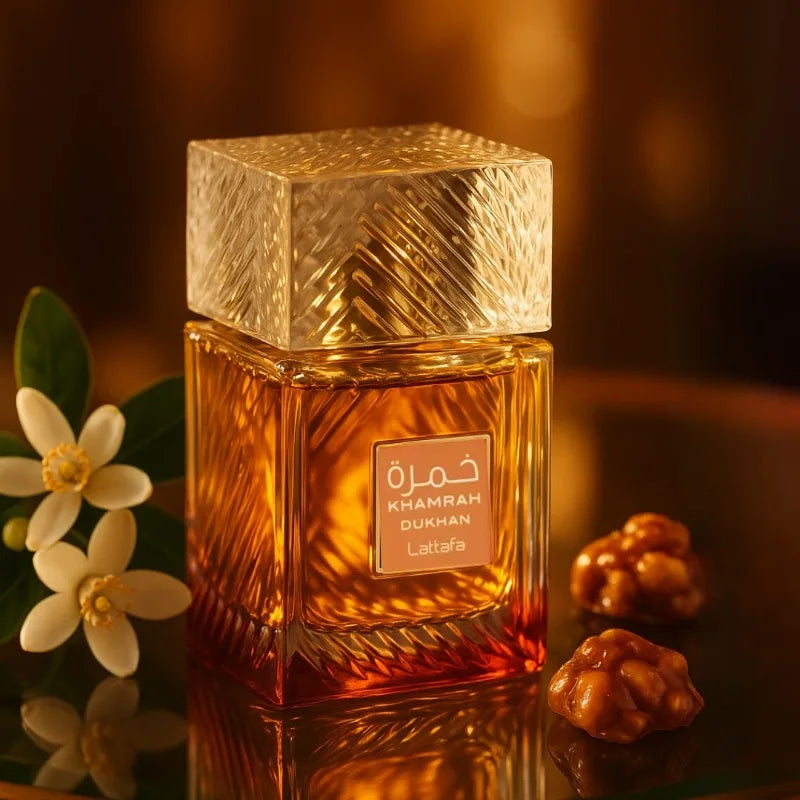 Lattafa Khamrah Dukhan Eau de Parfum Spray 100 ml Perfumes árabes originales Perfume oriental duradero de alta calidad Colonia Maquillaje
