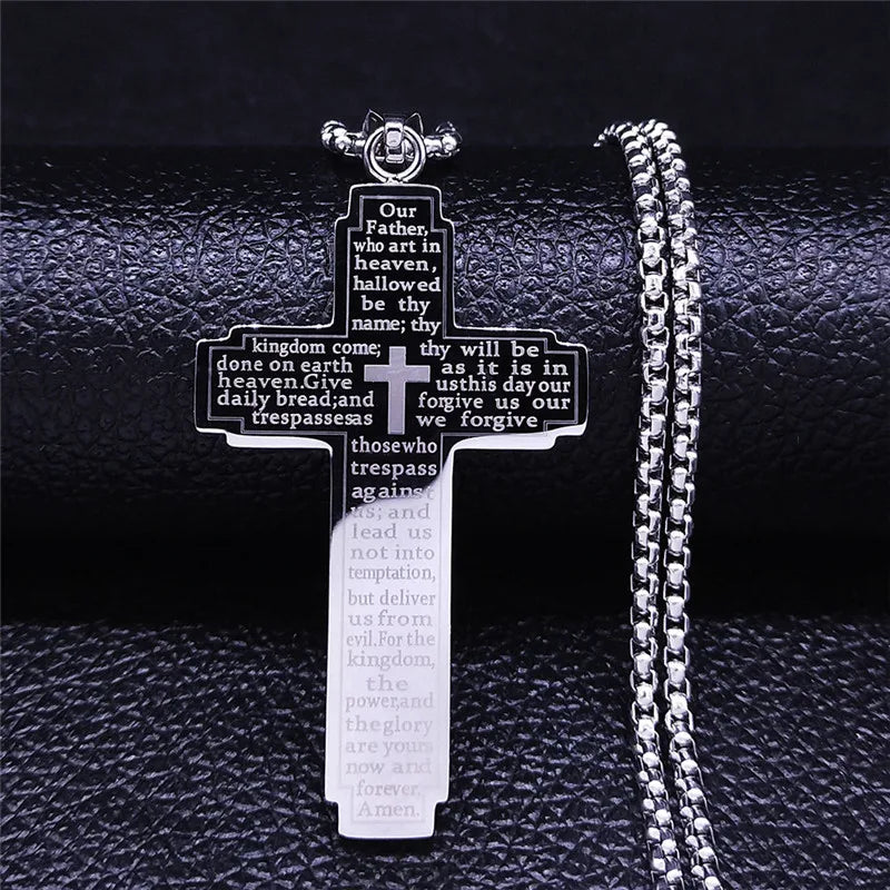 Christian Bible Cross Pendant Necklace