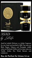 Lattafa Asad Eau de Parfum para hombre y mujer | Fragancia árabe de larga duración | 100 ml | Disponible en EE. UU. ¡El mejor regalo!
