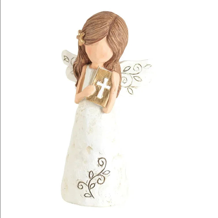 Resin Praying Angel Bible Statue