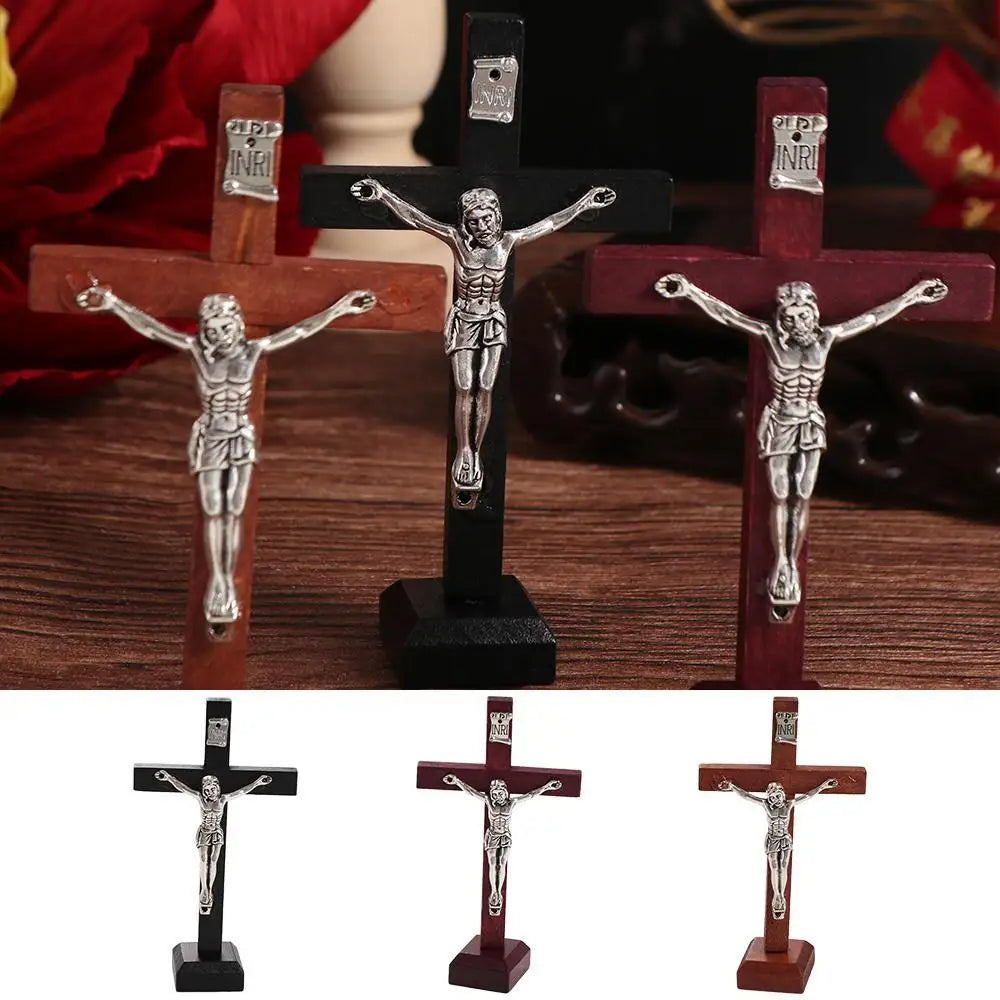 Wooden Jesus Cross Stand