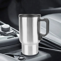 Camping Travel Kettle Electric Heating Car Kettle Stainless Steel Water Coffee Milk Thermal Mug Vehicle Heating Cup 12V 450ml