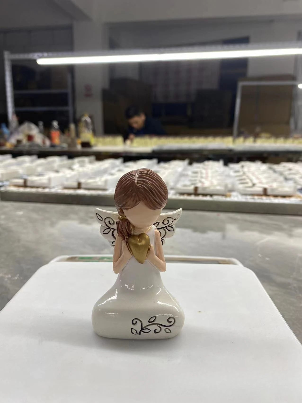 Resin Praying Angel Bible Statue