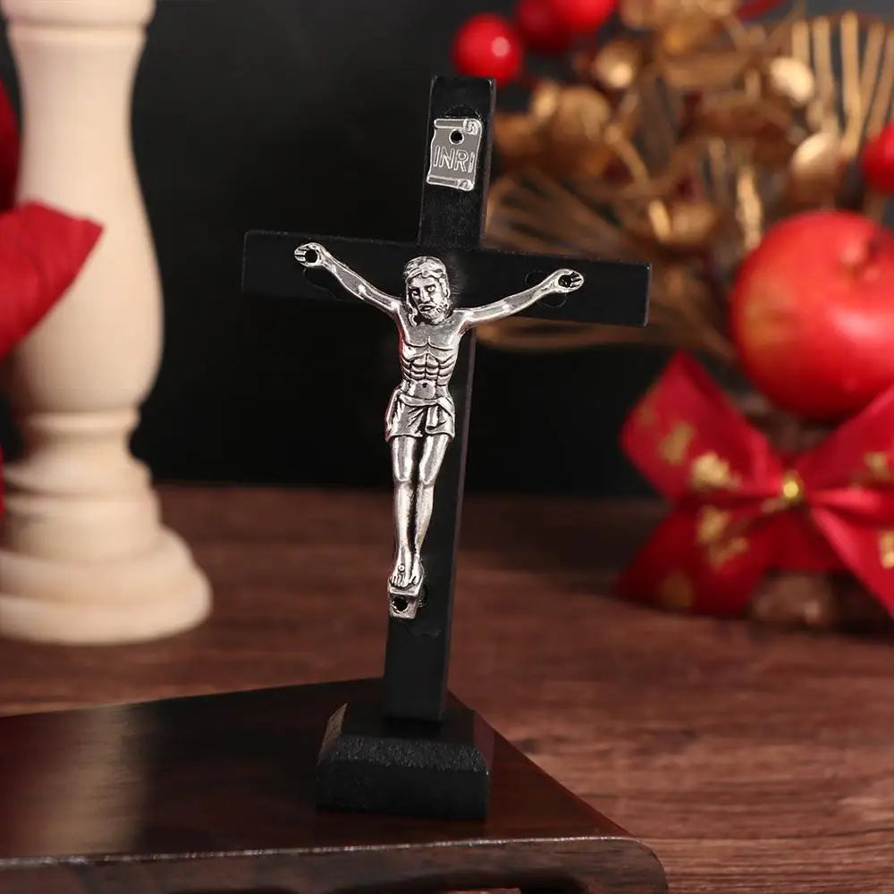 Wooden Jesus Cross Stand